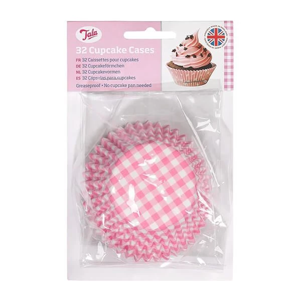 Tala 32 Pink Gingham Cupcake Cases 3 Tala 32 Pink Gingham Cupcake Cases