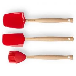 Le Creuset Cerise Craft 3-Piece Utensil Set -CheapPASTRY, ICING Store 42830000600007 Le Creuset Set Of 3 Craft Brushes 2