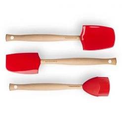 Le Creuset Cerise Craft 3-Piece Utensil Set -CheapPASTRY, ICING Store 42830000600007 Le Creuset Set Of 3 Craft Brushes 3
