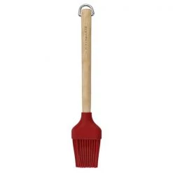 KitchenAid Birchwood Basting Brush With Silicone Head Red