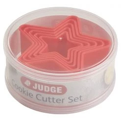 Judge Star Cutters (Set Of Five) -CheapPASTRY, ICING Store TC353 Judge Kitchen 6 Piece Red Plastic Cookie Cutter Round New 2